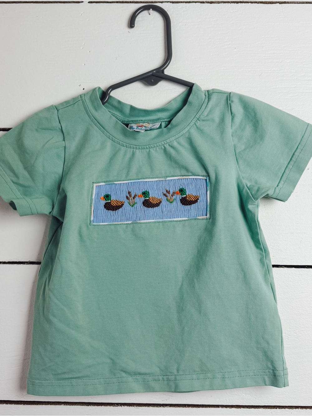 Mint Green Kids Short-Sleeve Tee with Duck Patch 18mo